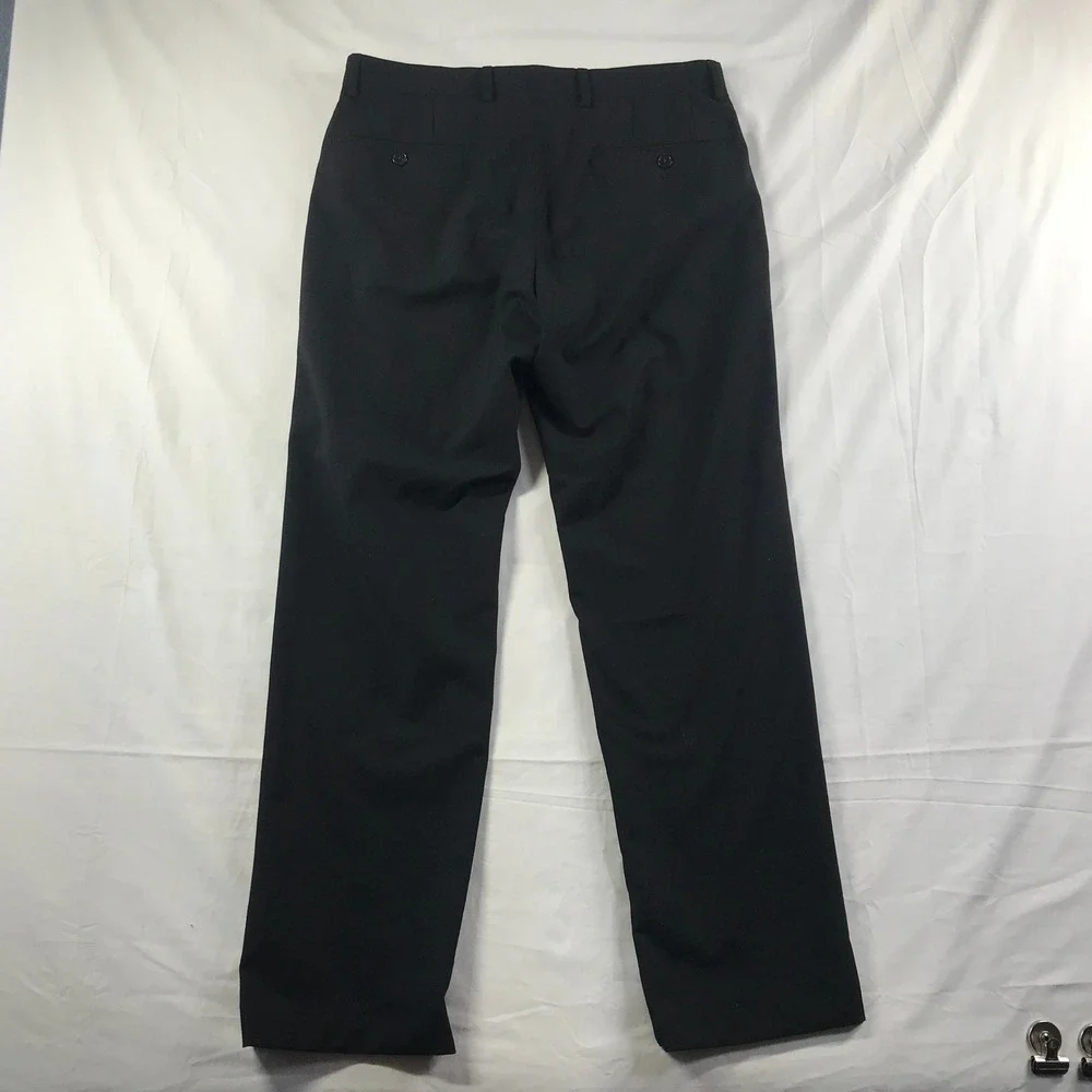 Lauren Ralph Lauren Mens Black Dress Pants Recycled Poly Blend 32W x 30L P32W
